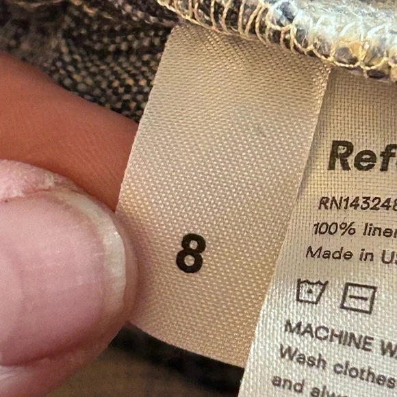 REFORMATION Rossi paper bag Shorts Blue Plaid 100% Linen not original belt - Picture 11 of 16